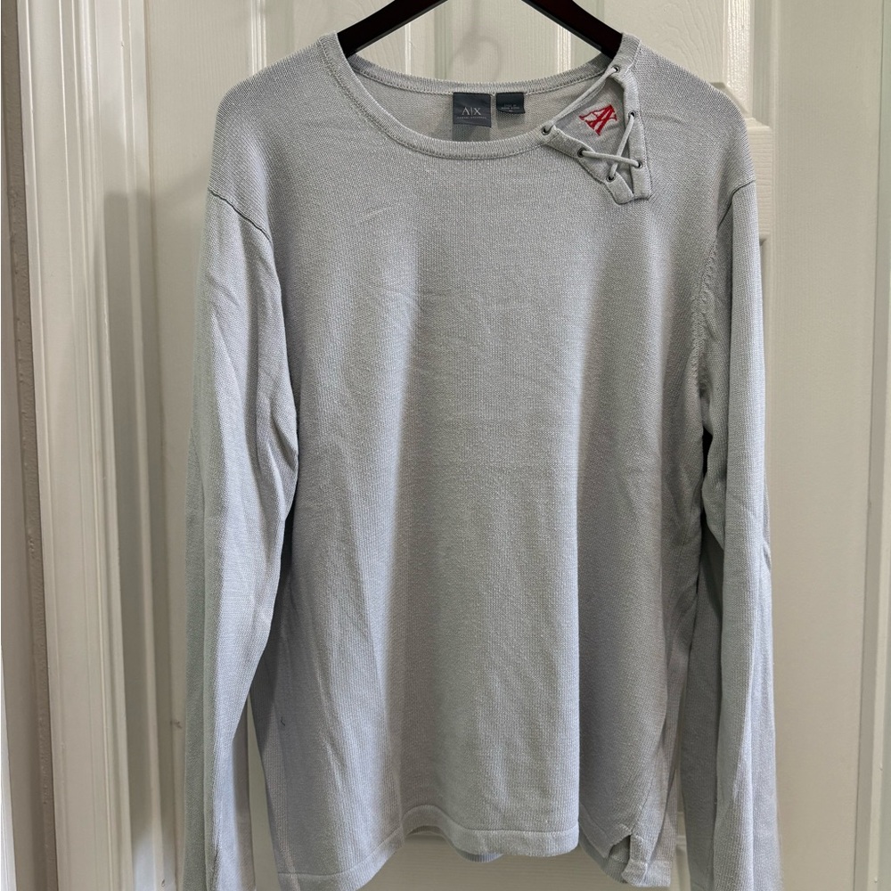 Armani Exchange Gray Knit Sweater